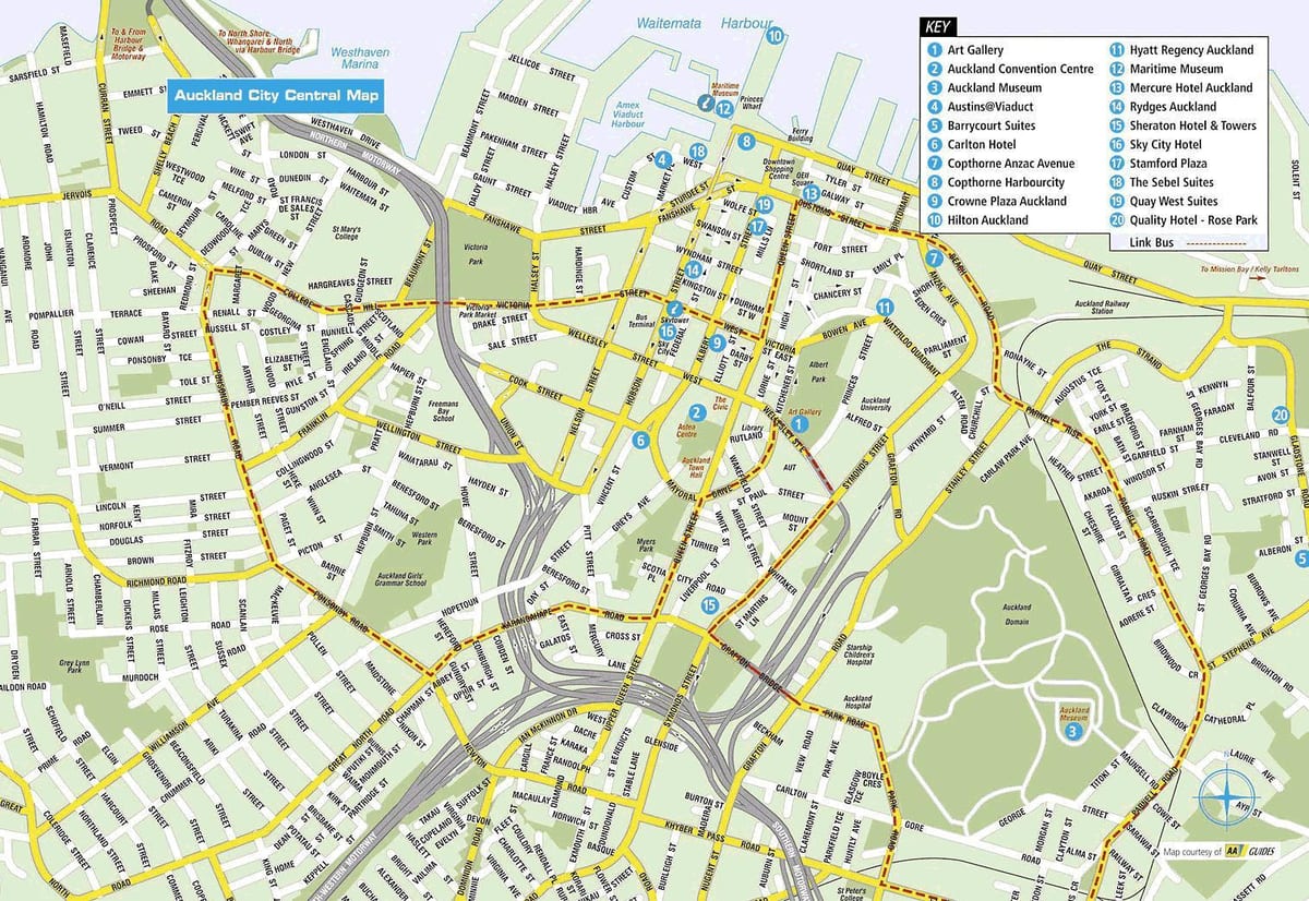 turističke mapu Aucklandu