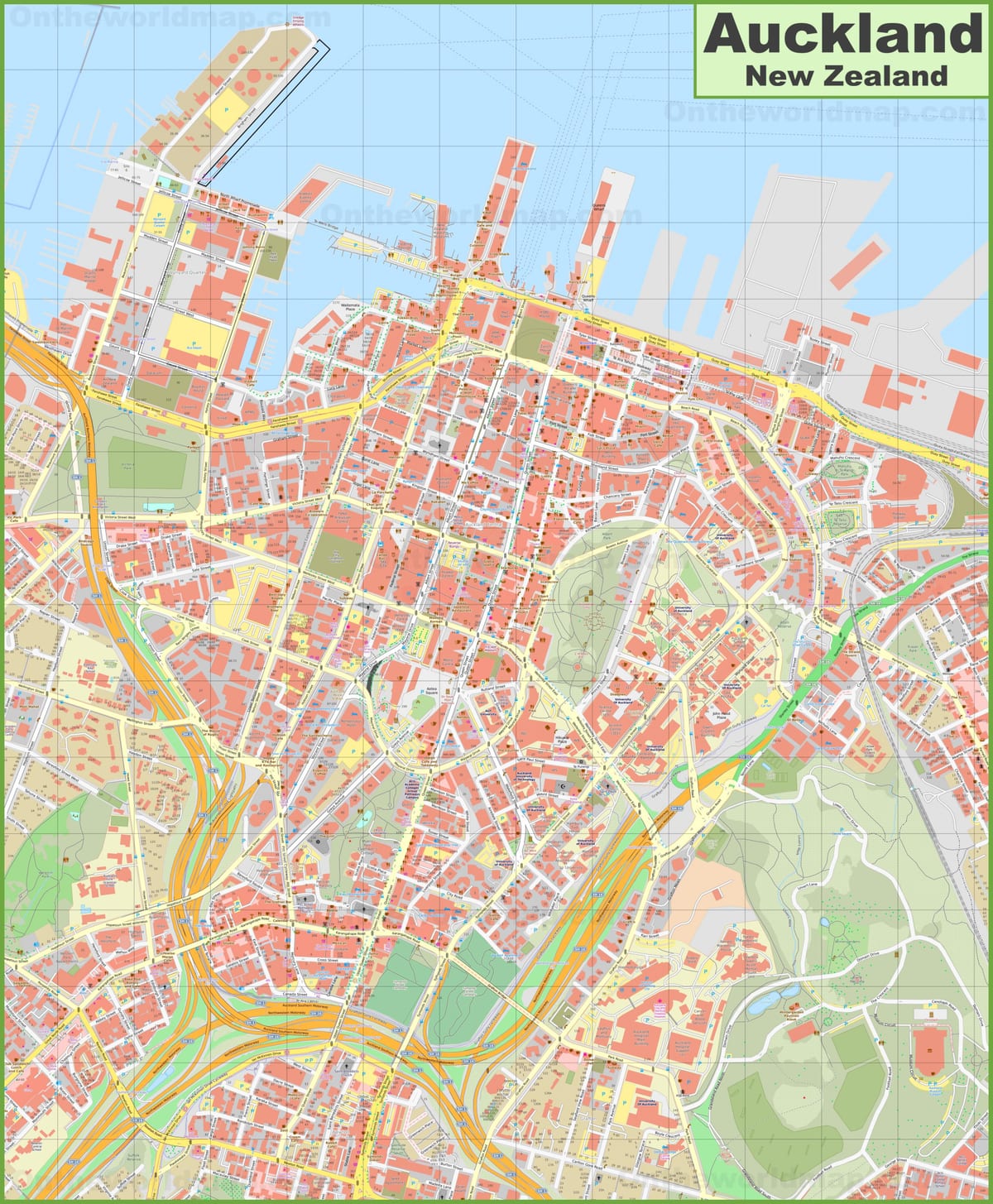 ulična mapa Aucklandu