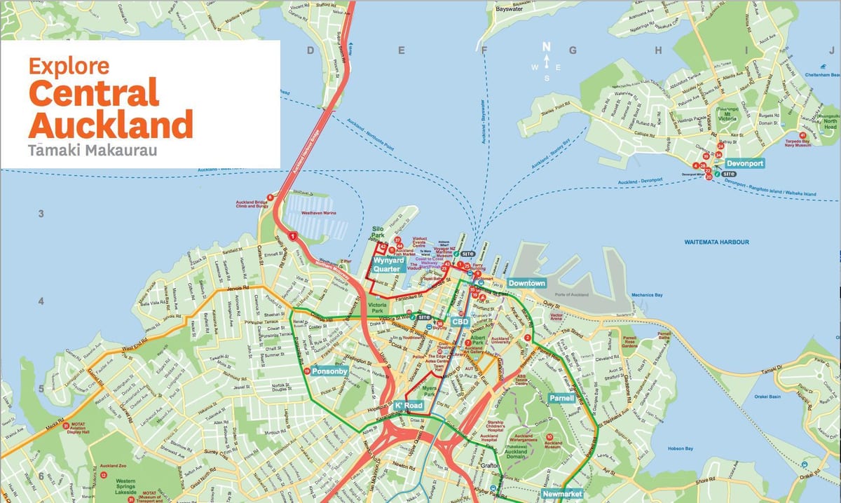 mapa Parmel Aucklandu