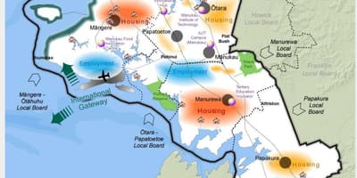 Mapa na jug Aucklandu